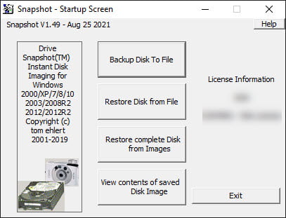 Drive SnapShot 1 ล่าสุด + WinPE โปรแกรมสำรองข้อมูลและทำดิสก์อิมเมจ