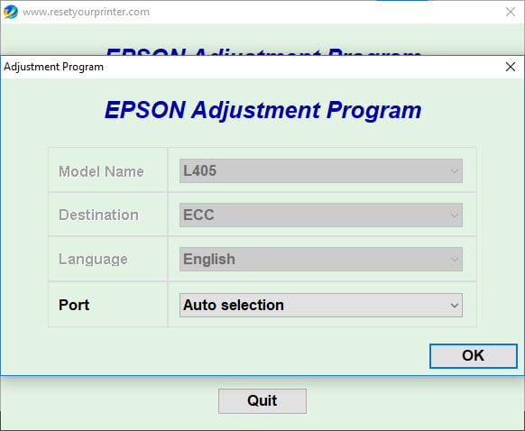 Epson Adjustment Program L405