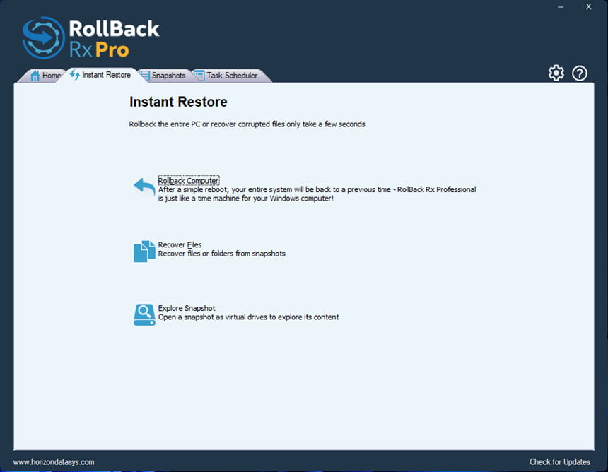 Rollback Rx Pro 12.91 โปรแกรมย้อนเวลาระบบคอมพิวเตอร์ แก้ไขคอมพังและโดนไวรัสในไม่กี่วินาที