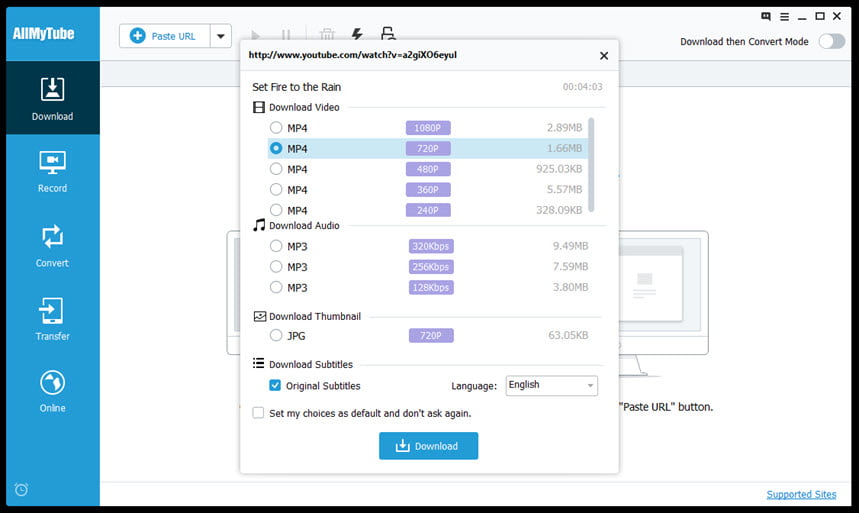 Wondershare AllMyTube (Win/macOS) โปรแกรมดาวน์โหลด Youtube ฟรี ล่าสุด