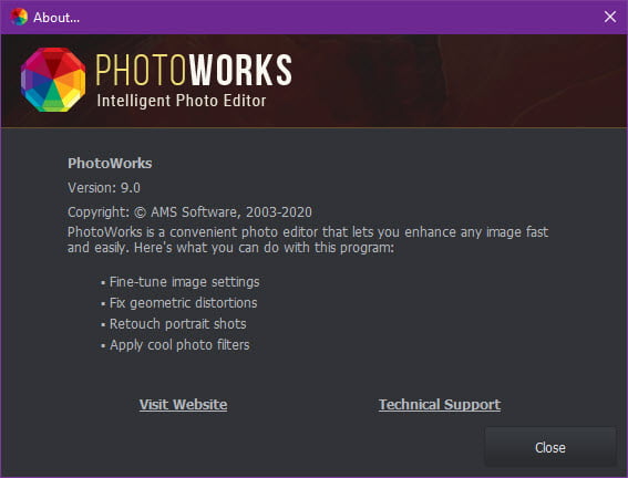 AMS Software PhotoWorks 9.0 โปรแกรมแต่งรูป แก้ไขไฟล์ Raw ฟรี