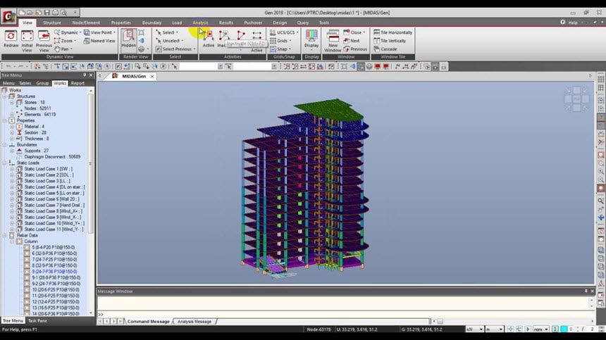 midas Gen / nGen & Drawing / DShop 2019 Full โปรแกรมออกแบบและวิเคราะห์อาคาร 3D ฟรี