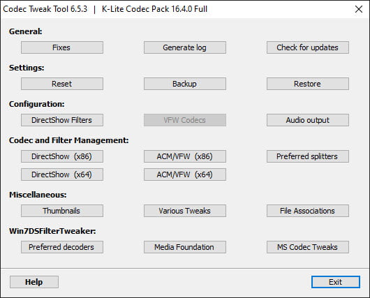 K-Lite Codec Pack 19 ล่าสุด Mega / Full / Standard โปรแกรมดูหนัง ฟังเพลง เล่นได้ทุกไฟล์