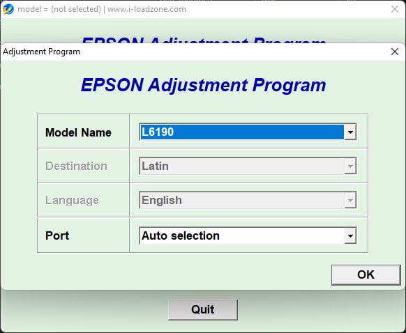 โปรแกรมเคลียร์ซับหมึก EPSON L6161 L6171 L6190 L6191