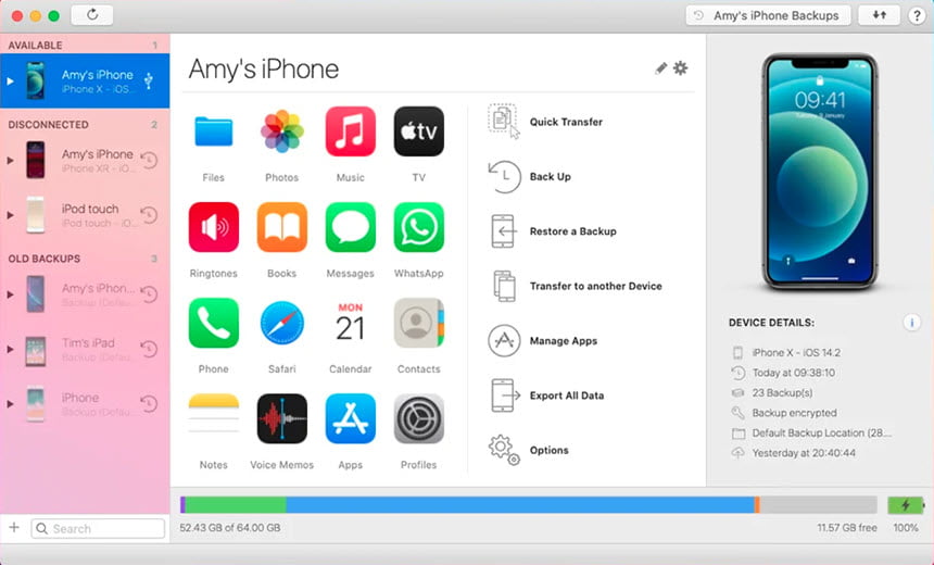 DigiDNA iMazing 2 ล่าสุด โปรแกรมจัดการอุปกรณ์ iOS iPad iPhone ฟรี
