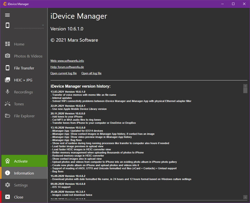iDevice Manager Pro Edition โปรแกรมจัดการข้อมูล iPhone, iPad, iPod ฟรี ล่าสุด