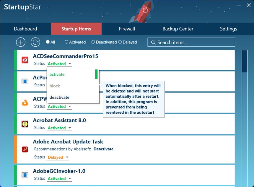 Abelssoft StartupStar 2022 ล่าสุด จัดการโปรแกรม Startup เพิ่มความเร็วเปิดเครื่อง ฟรี โปรแกรม