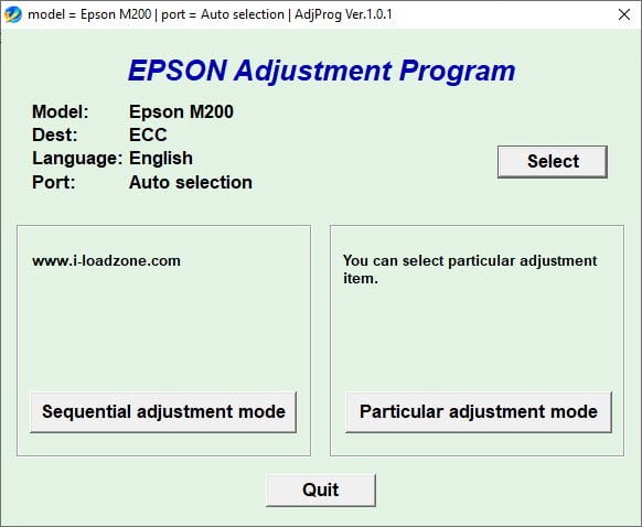 Epson Adjustment Program M200 M201 M205 (ECC)