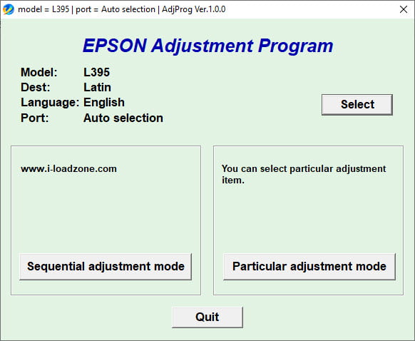 Epson Adjustment Program L395 (Latin)