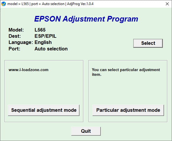 Epson Adjustment Program L565 (ESP/EPIL)