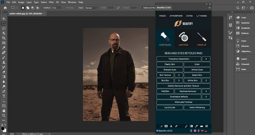 Beautify Panel for Adobe Photoshop ปลั๊กอิน Photoshop สำหรับรีทัชรูปภาพ ฟรี ล่าสุด โปรแกรม
