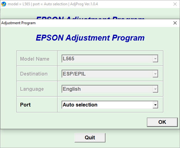 Epson Adjustment Program L565 (ESP/EPIL) เคลียร์ซับหมึก Epson L565