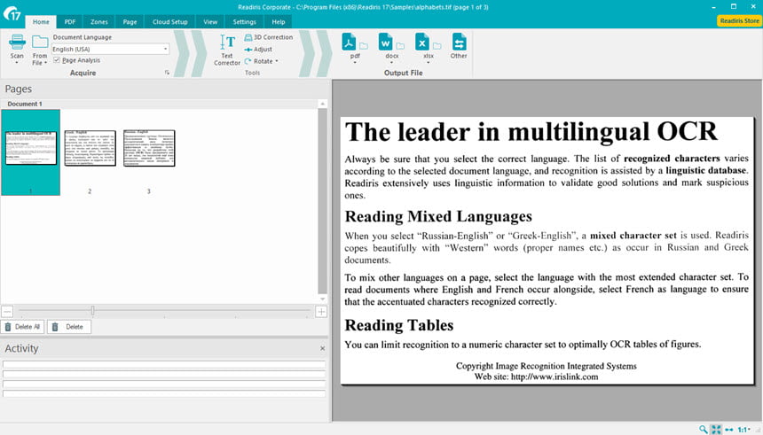 Readiris Corporate 17 ล่าสุด โปรแกรมจัดการไฟล์ PDF / แปลง PDF เป็นข้อความ