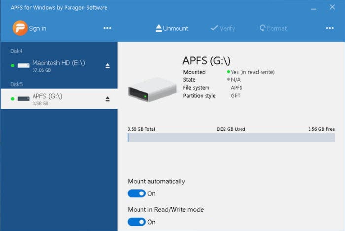 Paragon APFS for Windows 4 ล่าสุด โปรแกรมเปิดไดร์ฟ MacOS บน Windows