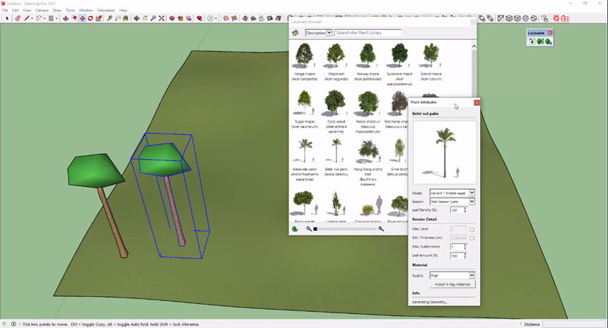 Laubwerk Plants Kit 1-7 for SketchUp 2019 ล่าสุด ปลั๊กอินต้นไม้ สำหรับ SketchUp 2019 โปรแกรม