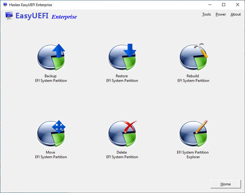 EasyUEFI Enterprise 6 ล่าสุด + WinPE โปรแกรมจัดการเมนูบูต EFI/UEFI