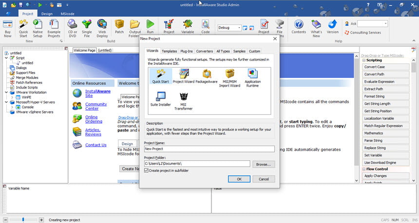 InstallAware Studio Admin X13 โปรแกรมสร้างไฟล์ Setup ล่าสุด