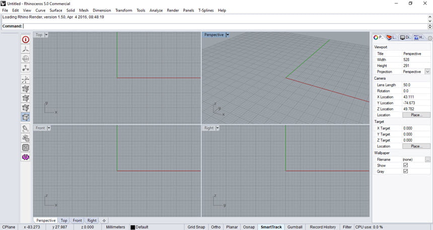 Rhinoceros 5 SR13 (x64) โปรแกรมออกแบบ 3D CAD ฟรี