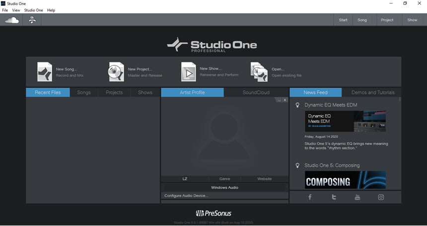 PreSonus Studio One Pro 7 ล่าสุด โปรแกรมทำเพลง ตัดต่อเสียง