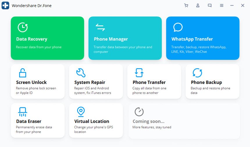 Dr.Fone toolkit for iOS & ล่าสุด; Android 10 ชุดเครื่องมือจัดการโทรศัพท์ iOS และ Android ฟรี โปรแกรม