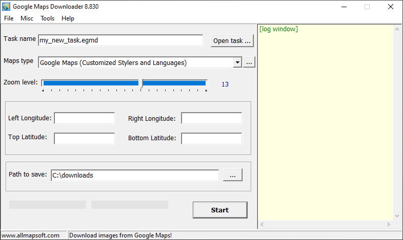 AllMapSoft Google Maps Downloader 8.889 โปรแกรมดาวน์โหลดแผนที่ออฟไลน์คุณภาพสูง