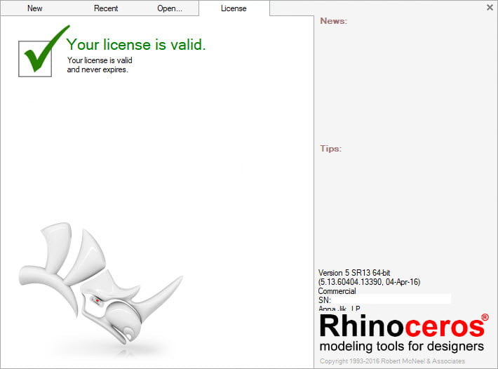 Rhinoceros 5 SR13 (x64) โปรแกรมออกแบบ 3D CAD ฟรี