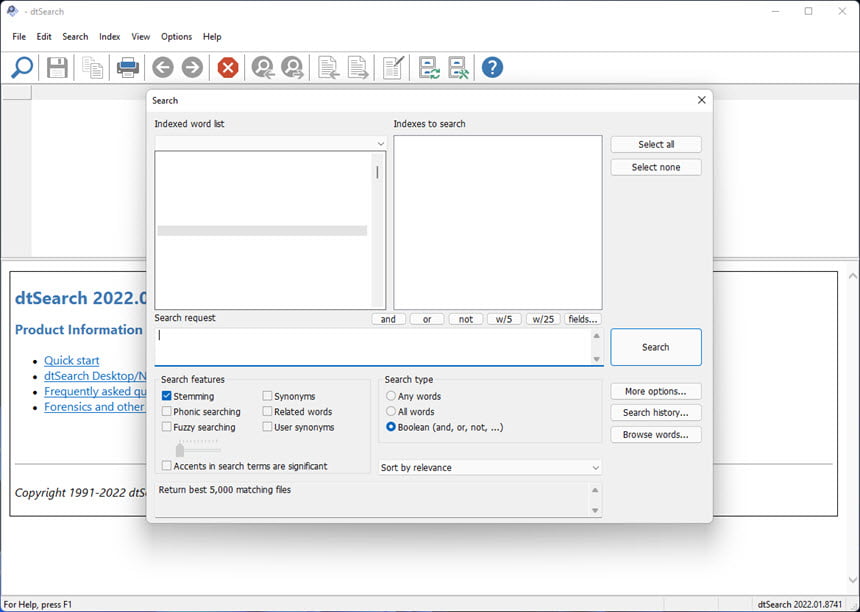DtSearch Desktop / Engine 2024.02 โปรแกรมค้นหาเอกสาร / ข้อความ