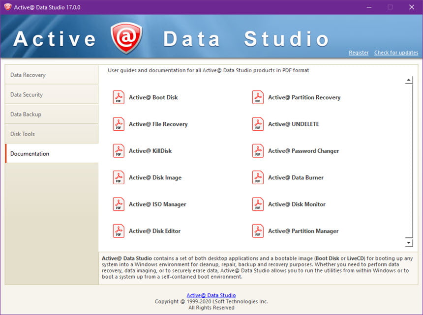 Active@ Data Studio 25 ล่าสุด ชุดโปรแกรมกู้คืนข้อมูล โปรแกรม