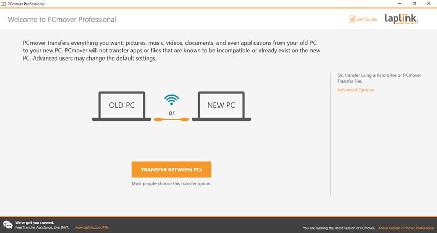 PCmover Professional 11.2 โปรแกรม สำรองข้อมูล ย้ายเครื่อง ฟรี