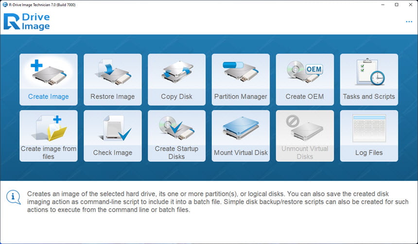 R-Tools R-Drive Image 7.3 พร้อม BootCD โปรแกรมสร้าง Disk Image สำรองข้อมูล