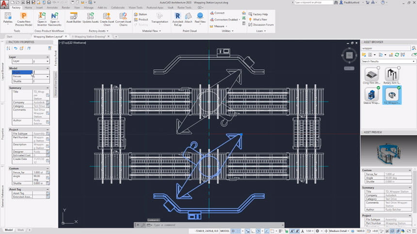 Autodesk Factory Design Utilities 2021 Add-in สำหรับ AutoCAD / Inventor ฟรี โปรแกรม