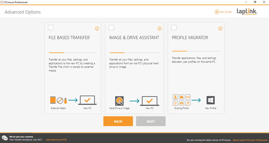 PCmover Professional 11.2 โปรแกรม สำรองข้อมูล ย้ายเครื่อง ฟรี