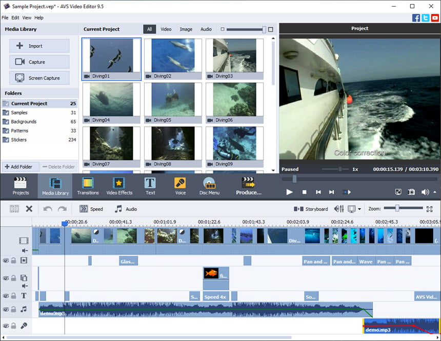 AVS Video Editor 26 ล่าสุด โปรแกรมตัดต่อวิดีโอ