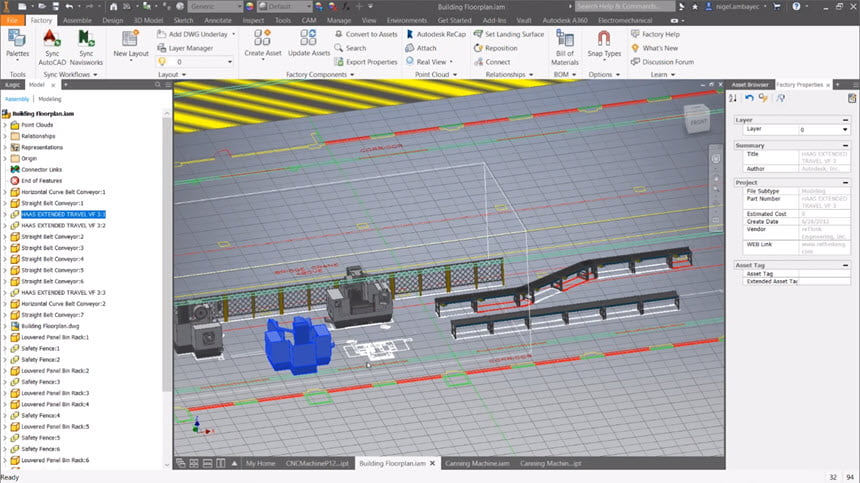 Autodesk Factory Design Utilities 2021 Add-in สำหรับ AutoCAD / Inventor ฟรี โปรแกรม