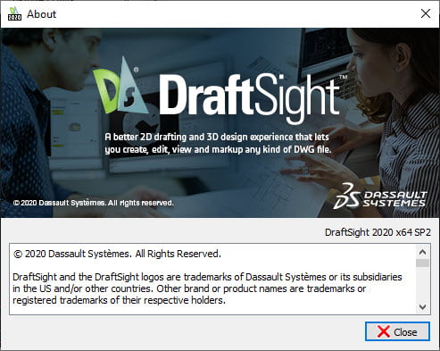 DraftSight Enterprise Plus 2020 SP4 (x64) โปรแกรมเขียน CAD 2D / 3D