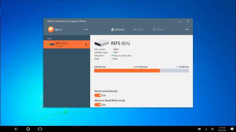 ReFS for Windows โปรแกรม เปิดไดร์ฟ ReFS บน Window ฟรี ล่าสุด