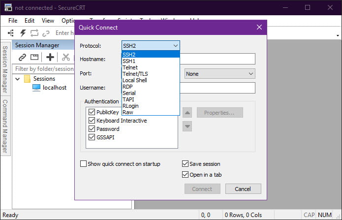 SecureCRT and SecureFX 9 ล่าสุด ไคลเอ็นต์ Telnet / จำลอง Terminal โปรแกรม