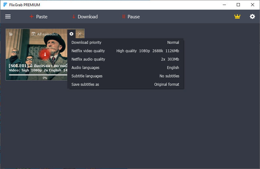 FlixGrab 5 ล่าสุด Premium โปรแกรมโหลดหนัง Netfilx