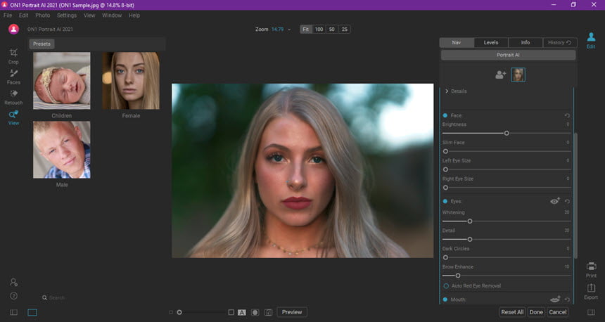 ON1 Portrait AI 2021 ล่าสุด โปรแกรม แต่งภาพ รีทัชภาพ Portrait ด้วย AI ฟรี