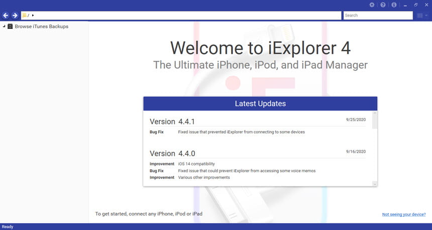 iExplorer 4 ล่าสุด โปรแกรม จัดการ iPhone อเนกประสงค์ ฟรี
