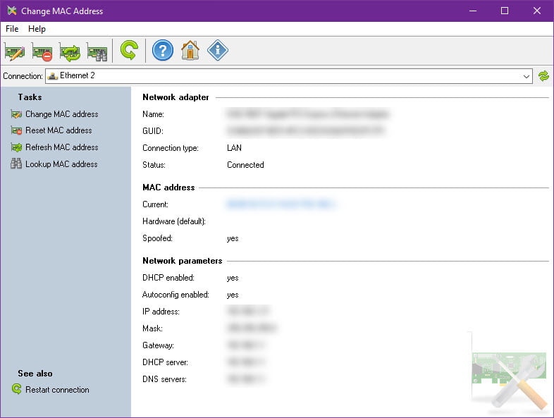 LizardSystems Change MAC Address 24.11 โปรแกรมเปลี่ยนเลข MAC Address