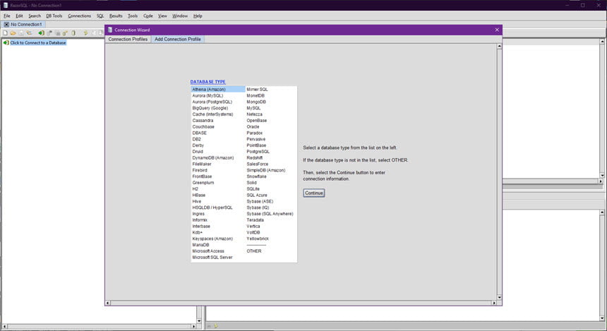 RazorSQL 10 ล่าสุด โปรแกรมจัดการฐานข้อมูล