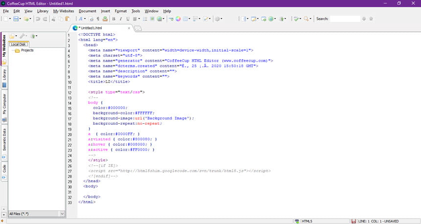 CoffeeCup HTML Editor 18.0 โปรแกรมแก้ไข HTML พัฒนาเว็บไซต์ ฟรี