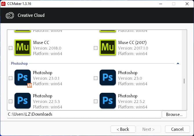 CCMaker 1 ล่าสุด ดาวน์โหลดและติดตั้ง Adobe CC ทั้งหมด ทุกเวอร์ชั่น ฟรี โปรแกรม