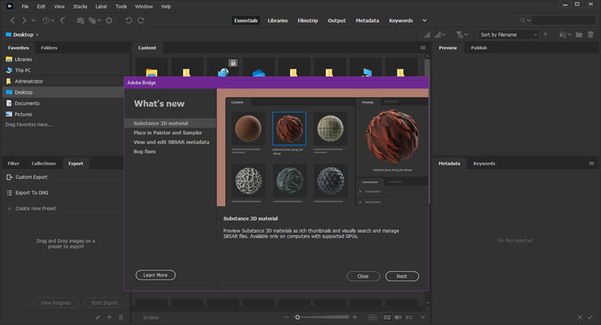 Adobe Bridge 2021 ล่าสุด โปรแกรมจัดระเบียบไฟล์มัลติมีเดีย