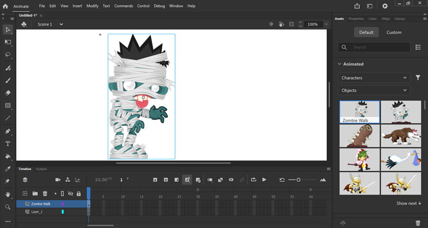 Adobe Animate 2021 ล่าสุด (x64) โปรแกรม สร้างการ์ตูนอนิเมชั่น