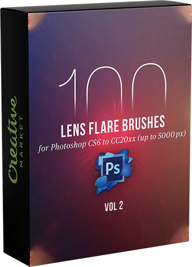 CreativeMarket – 100 PS Lens Flares Brushes Vol 2 ฟรี