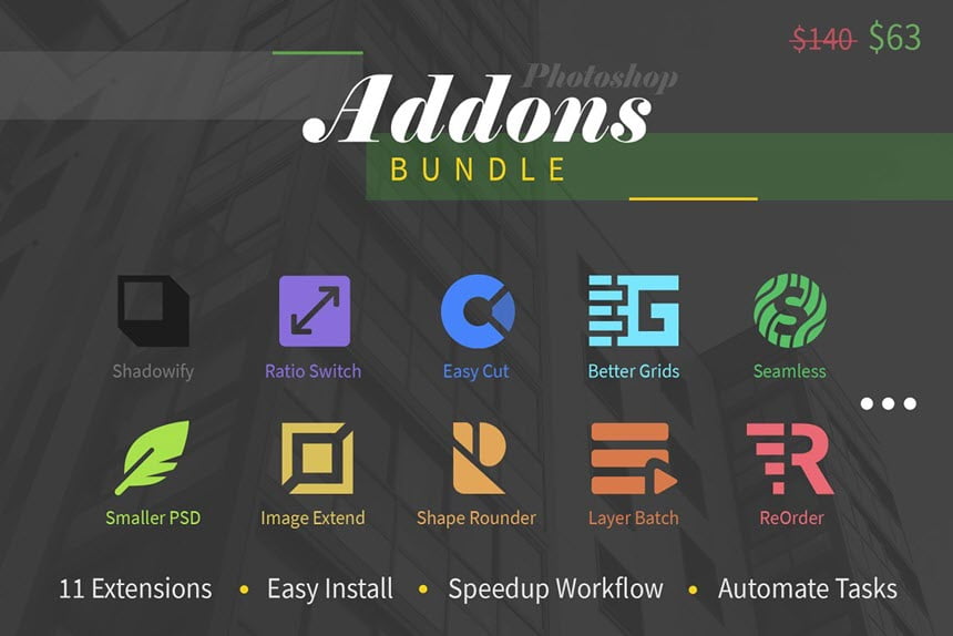CreativeMarket – Photoshop Add-Ons Bundle by H3Design & BBTools ฟรี โปรแกรม