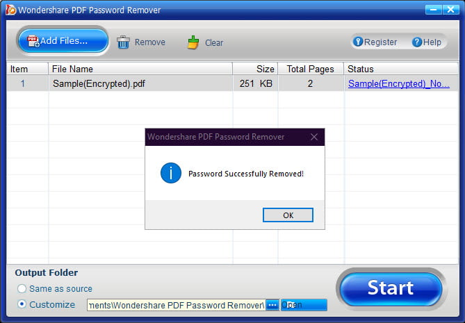 Wondershare PDF รหัสผ่าน Remover 1 ล่าสุด โปรแกรมลบรหัสไฟล์ PDF