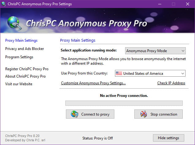 ChrisPC Anonymous Proxy Pro 9 ล่าสุด โปรแกรมเชื่อมต่อ Proxy เปลี่ยน IP เข้าได้ทุกเว็บ